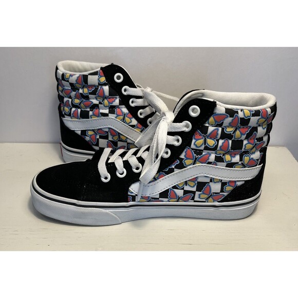 VANS Shoes Women’s 6.5 Filmore Butterfly Checkerboard Hi Top 99%+ Tread In Box - Picture 15 of 16